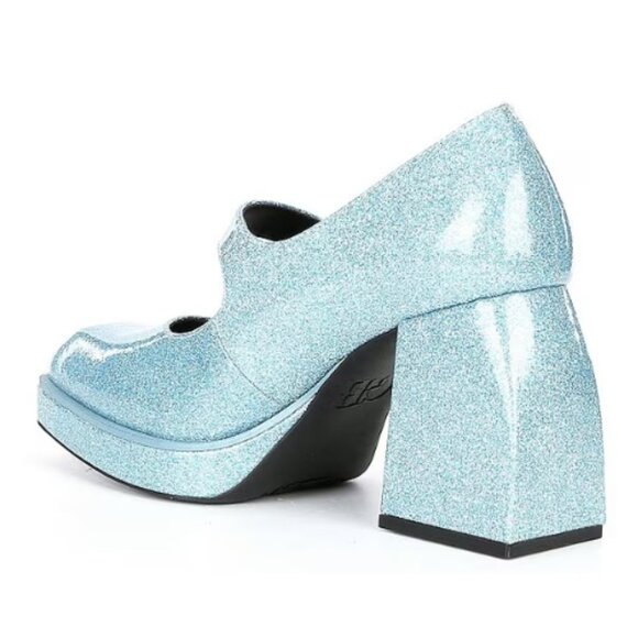 NEW GB Gianni Bini 2-Night Glitter Mary Jane Platform Pumps in Blue - Picture 3 of 5
